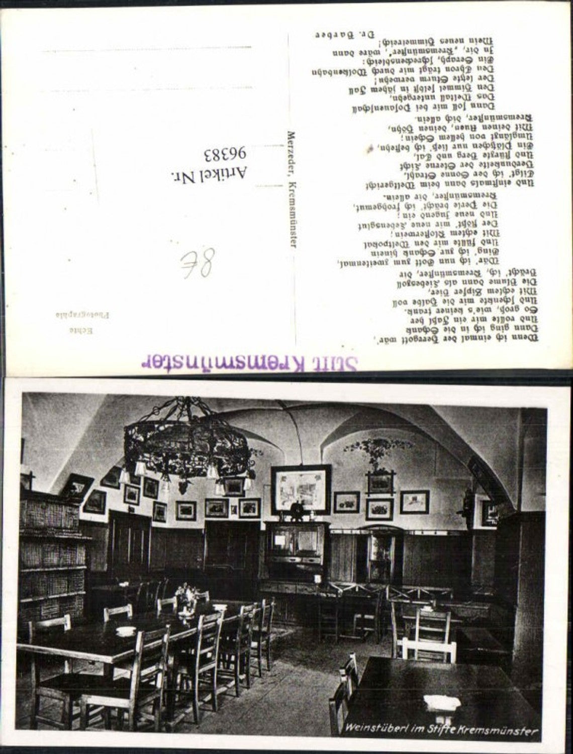 96383,Weinstüberl Weinstube in Kremsmünster Stift
