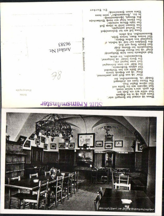 96383,Weinstüberl Weinstube in Kremsmünster Stift