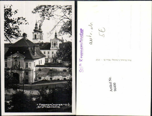 96400,Kremsmünster Stiftseingang 1937