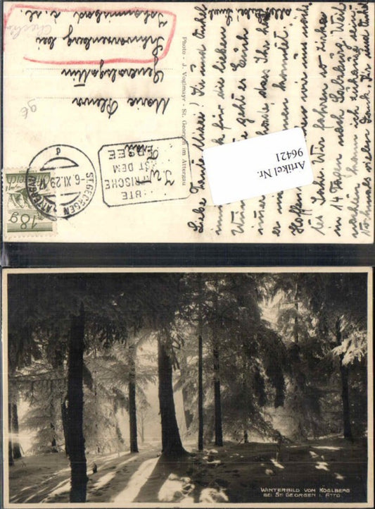 96421,Winterbild v. Koglberg b St Georgen im Attergau 1929