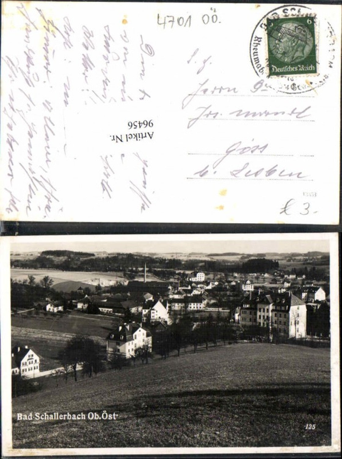 96456, Bad Schallerbach, section on the town, 1940
