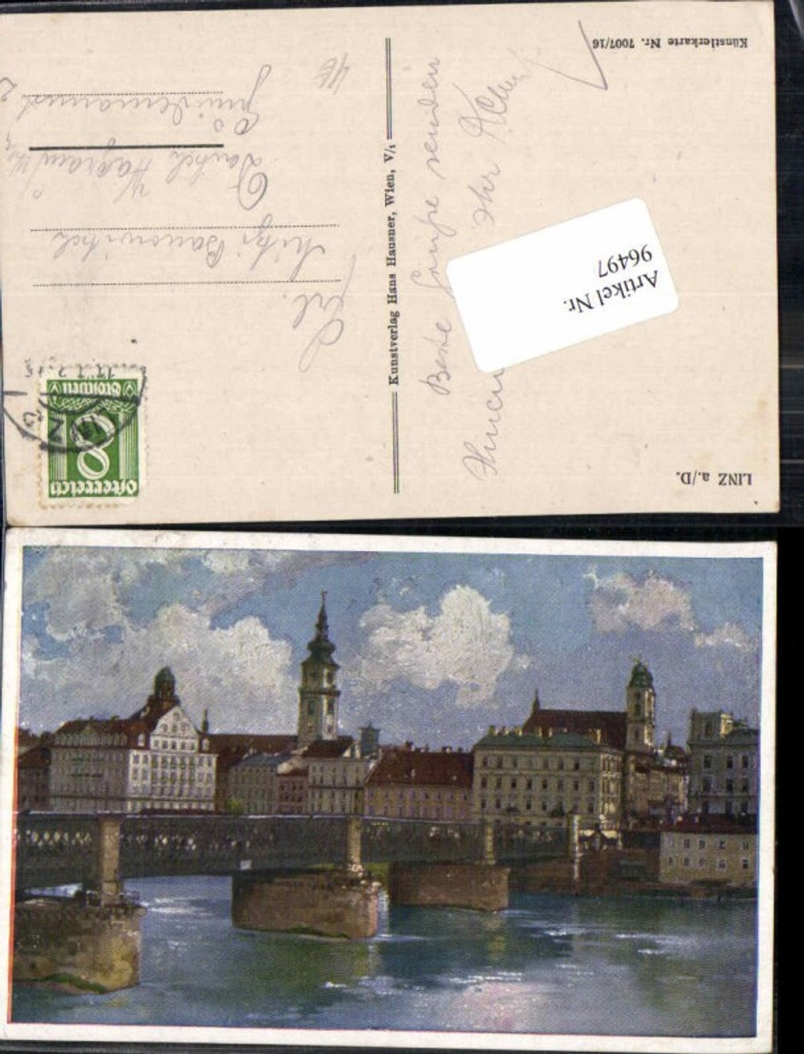 96497,Künstlerkarte 7007-16 Linz a.d. Donau Urfahr