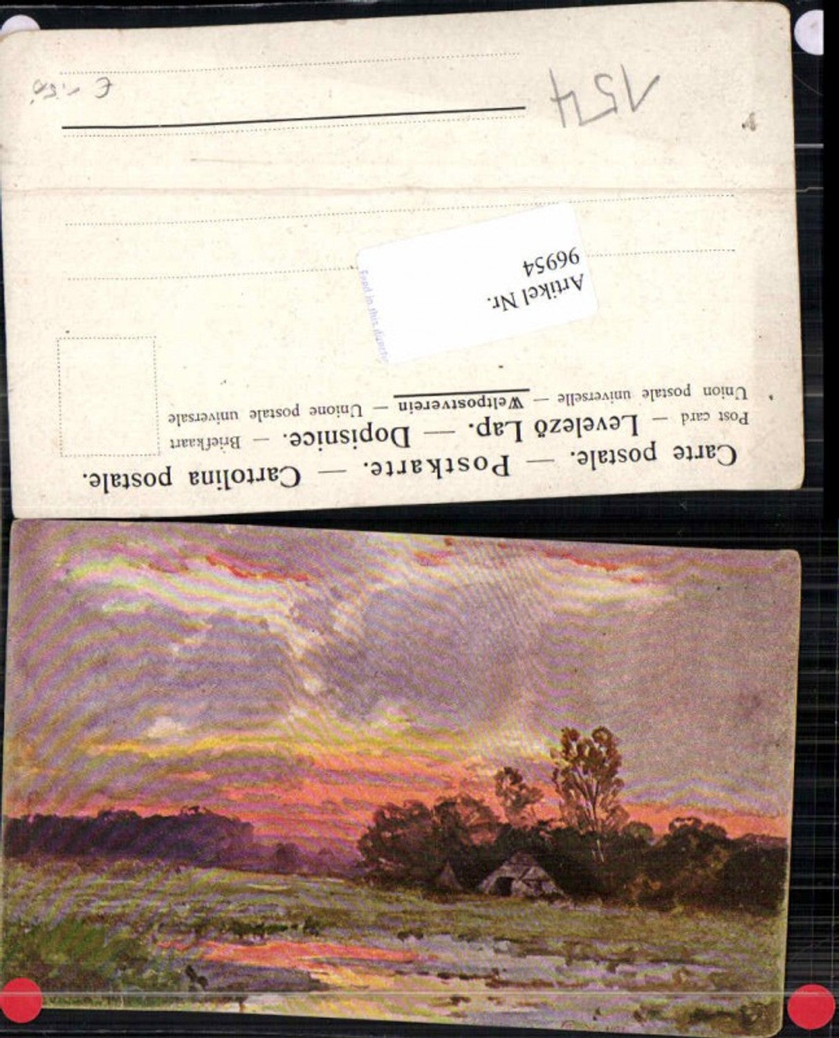 96954,Splitgerber jun. Sonnenuntergang Tolle Künstlerkarte