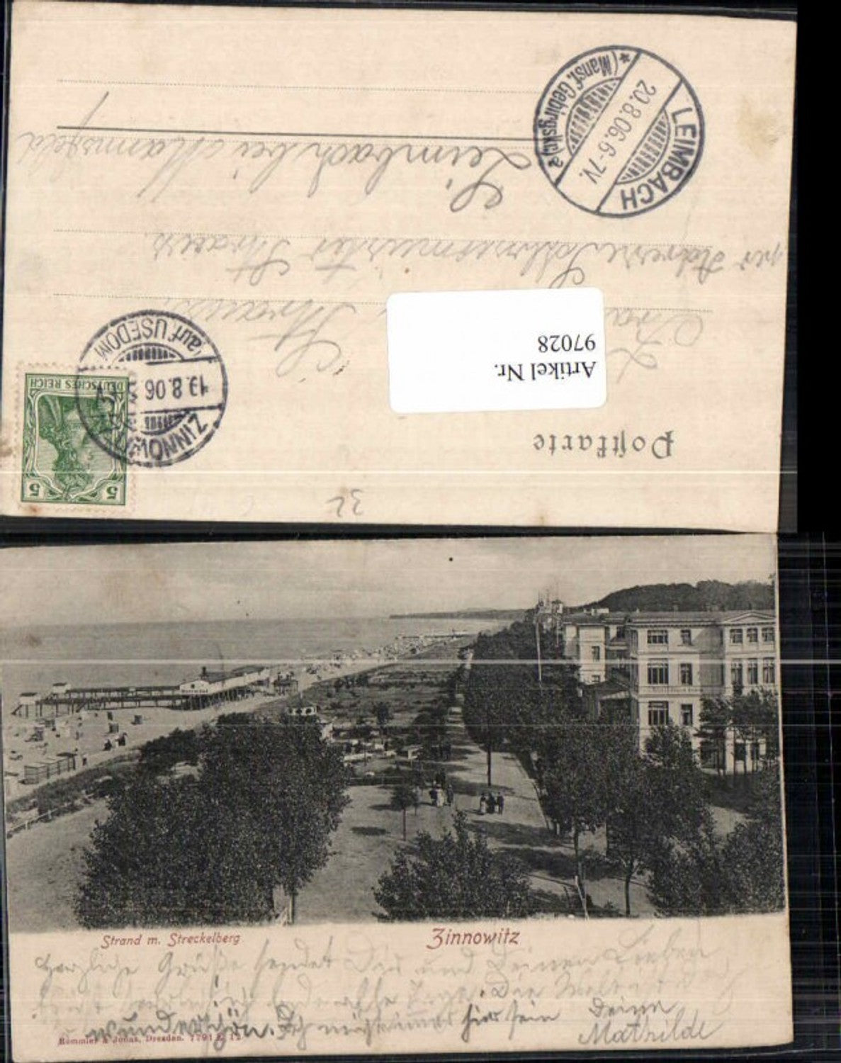 97028,Zinnowitz Strand m. Streckelberg 1900