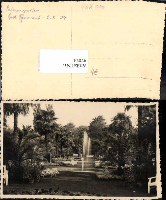 97074,FotoAK Bad Pyrmont Palmengarten 1934