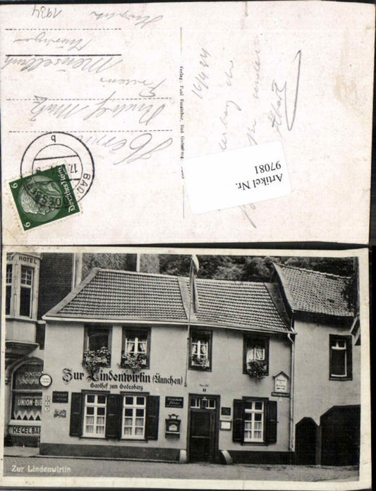 97081,Godesberg Gasthaus Lindenwirtin 1938 Bonn