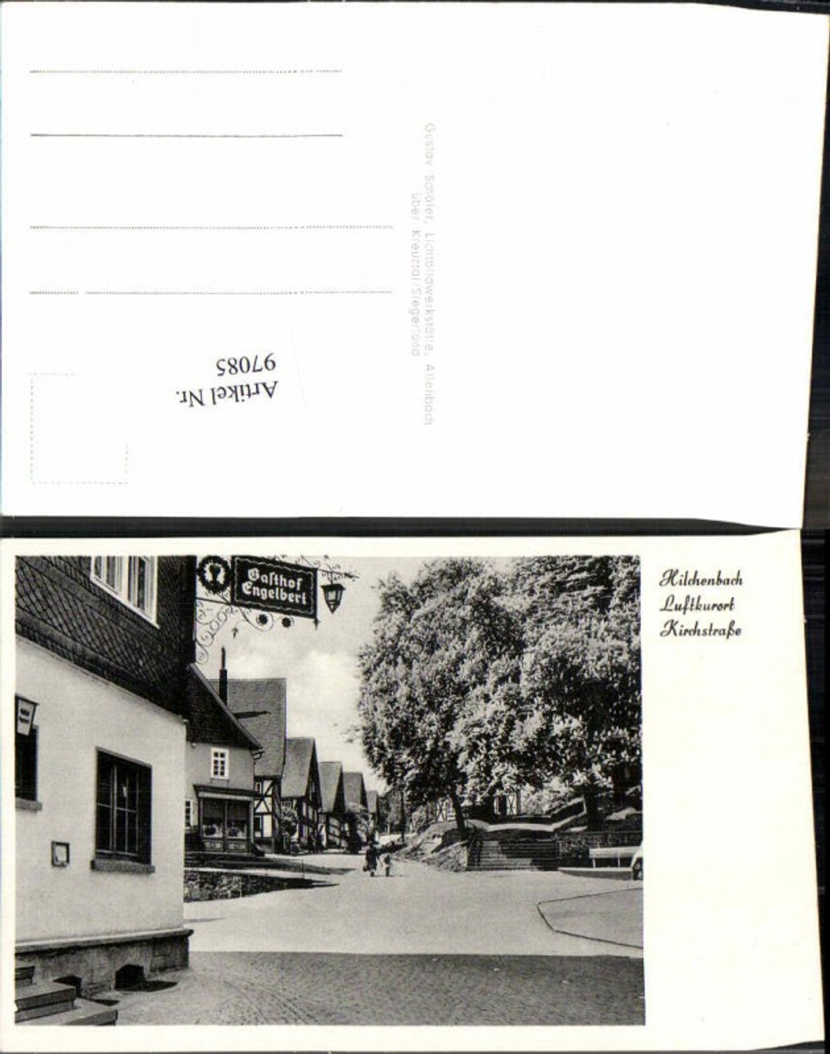 97085,Hilchenbach Kirchstrasse m. Gasthaus Engelbert Kreuztal