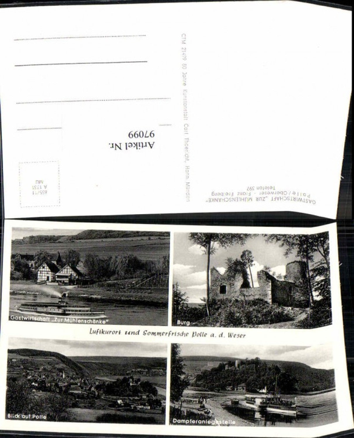 97099,Polle Oberweser Gasthaus Mühlenschänke Dampfer