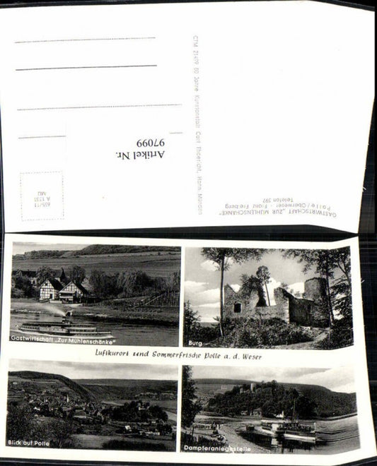97099,Polle Oberweser Gasthaus Mühlenschänke Dampfer