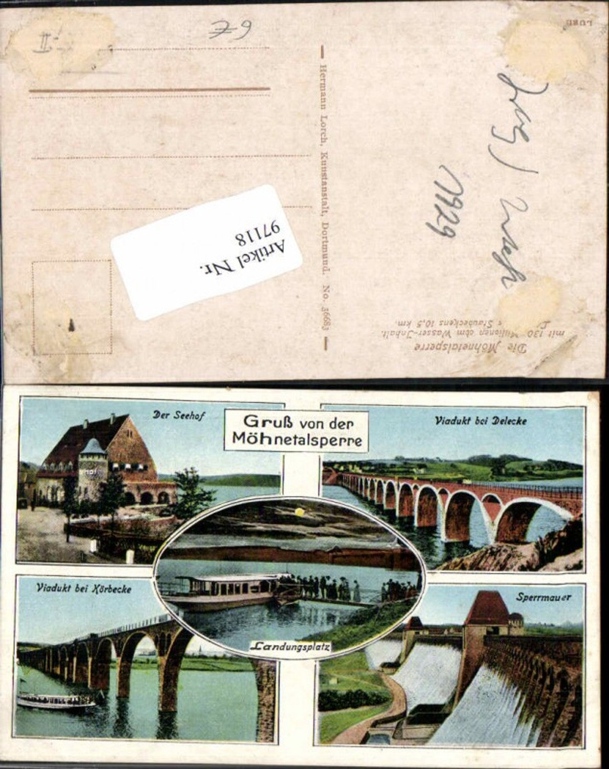 97118,Möhnesee Talsperre Viadukt Körbecke Delecke Sperrmauer