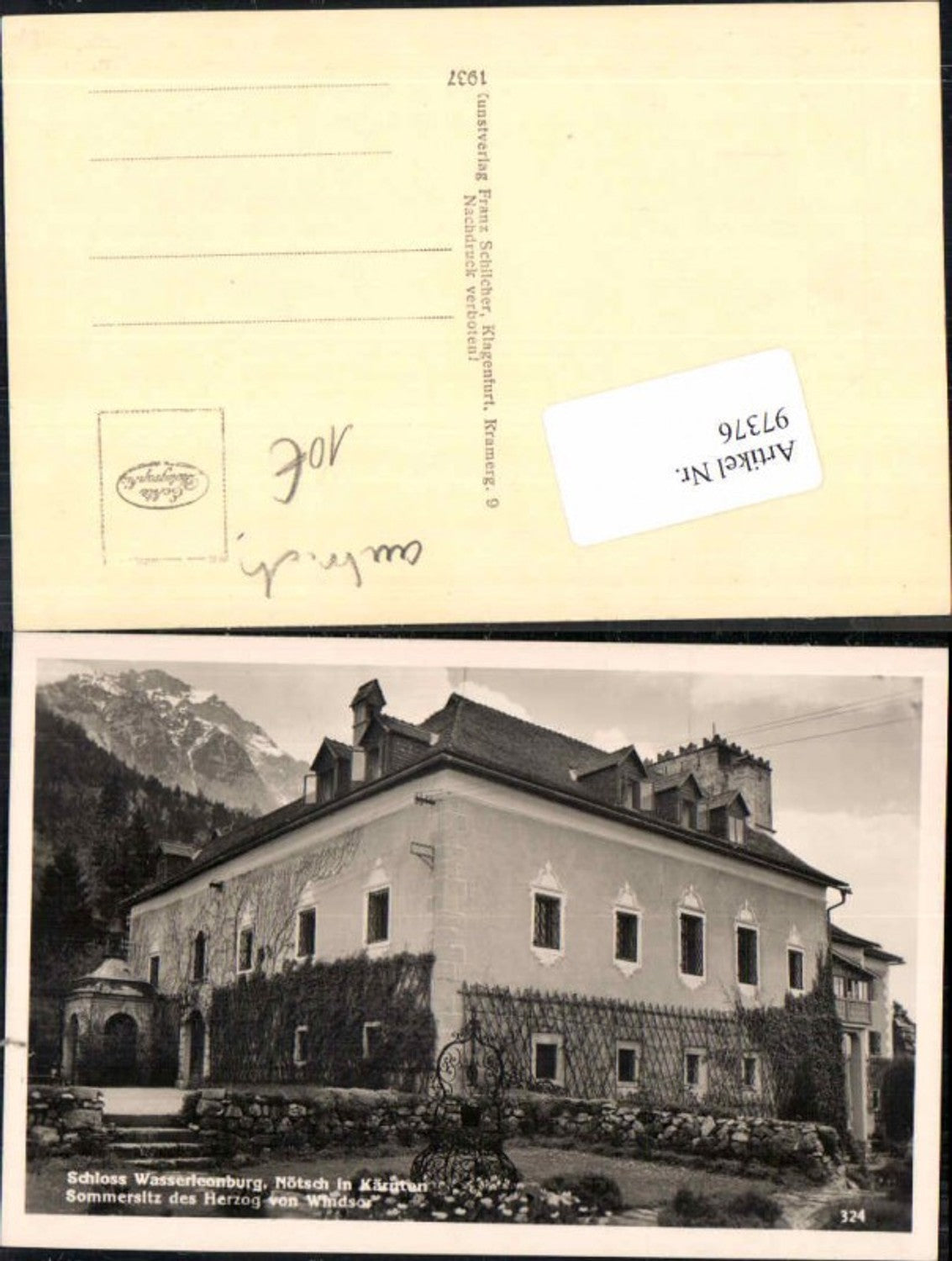 97376,Schloss Wasserleonburg Nötsch in Kärnten