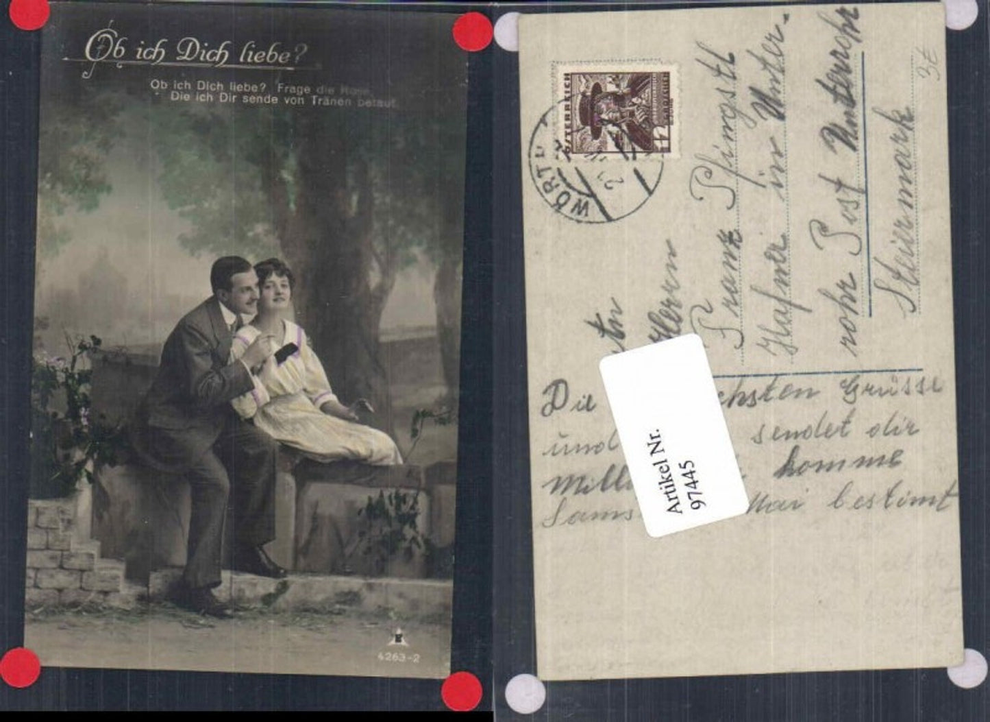 97445,Photochemie 4263-2 Liebespaar Paar Liebe Mann Frau