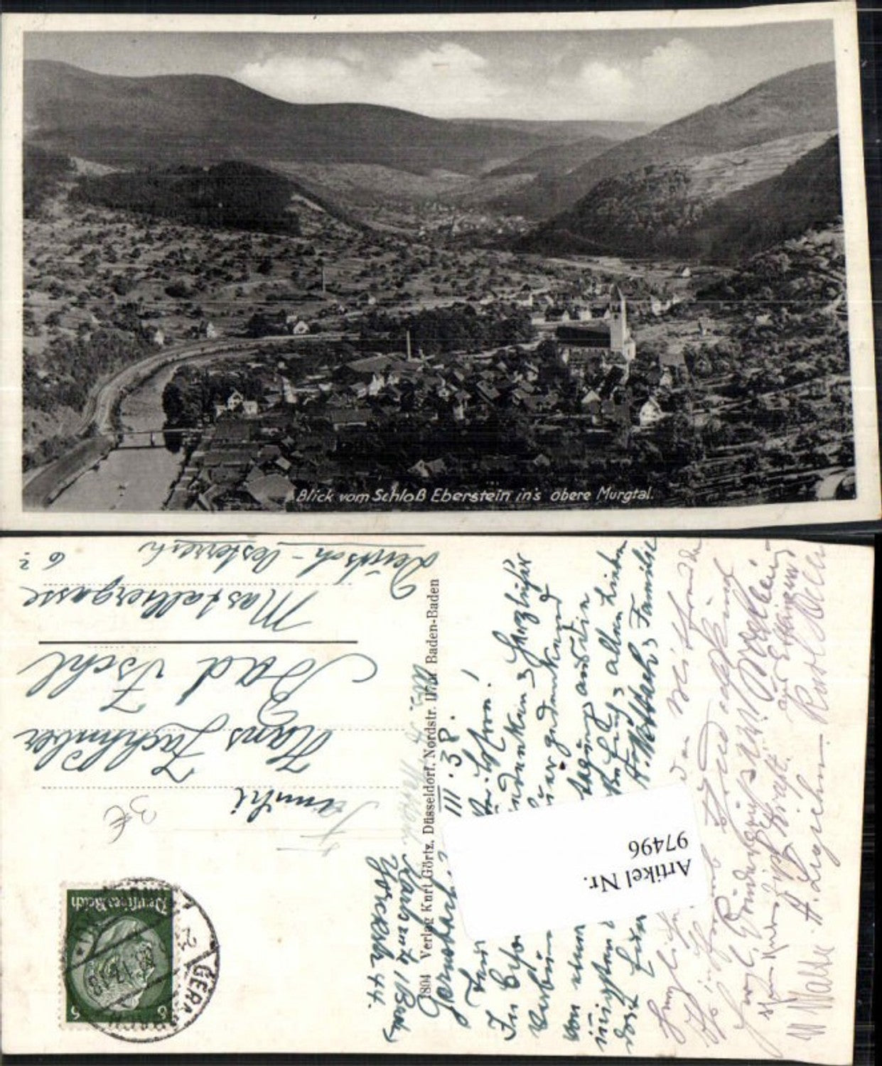 97496,Blick v. Schloss Eberstein Murgtal Gernsbach