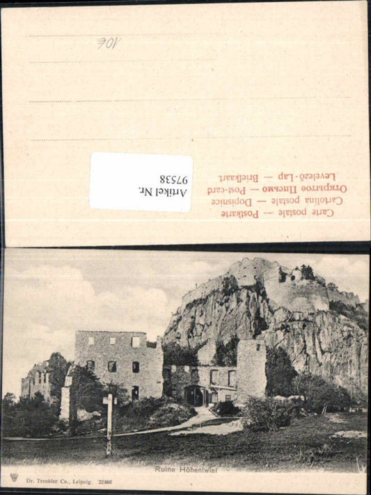 97538, Hohentwiel ruins, Singen 1900, pub Trenkler 21008