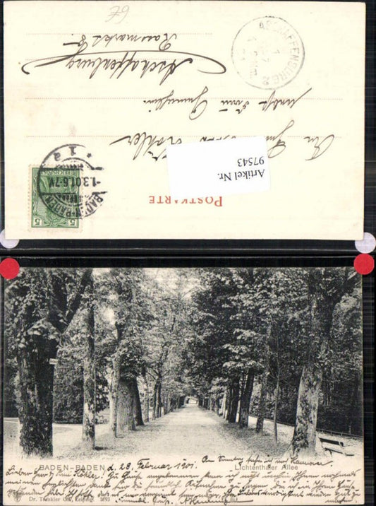 97543, Baden Baden Lichtenthal Allee 1900 Trenkler No. 2493