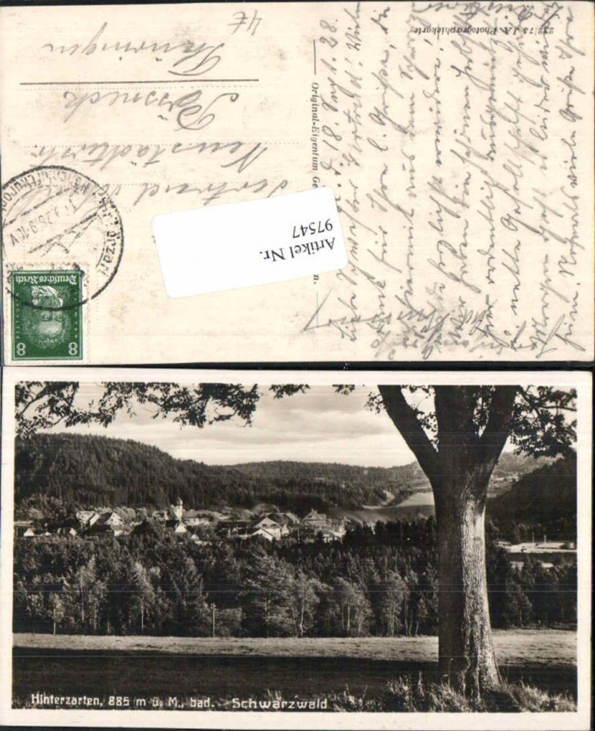 97547, Hinterzarten in the Black Forest, total view 1928