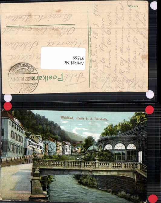 97569, Wildbad, part of the drinking hall, 1916, Black Forest