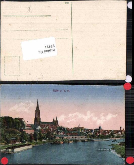 97571, Ulm on the Danube River view 1915