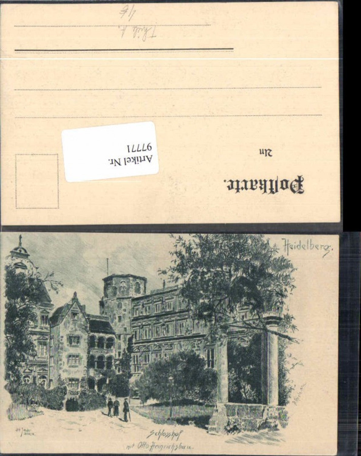 97771,A. Thiele Heidelberg Schlosshof Carl Junder pub.