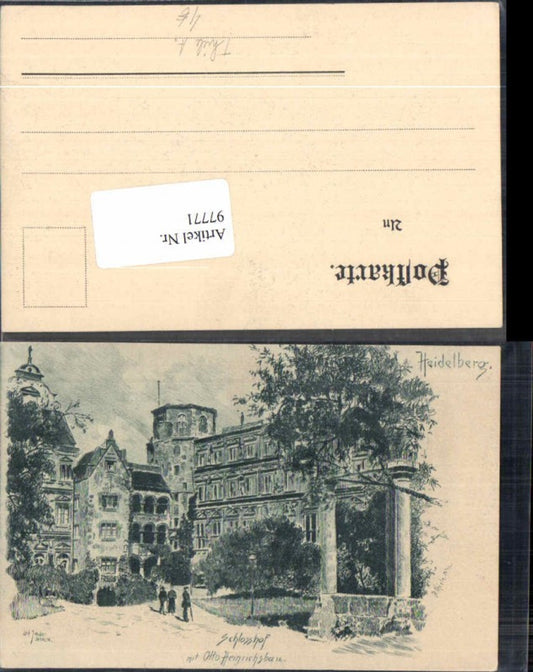 97771, A. Thiele Heidelberg Schlosshof Carl Junder pub.
