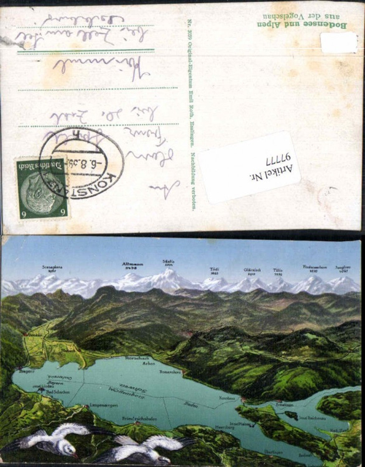 97777,Bodensee aus d. Vogelschau Vögel Bregenz Konstanz