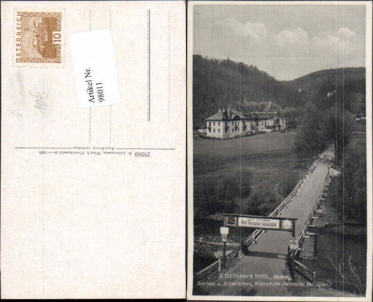 98011,Baden b. Wien Dietmanns Hotel Helenental Krainerhütte