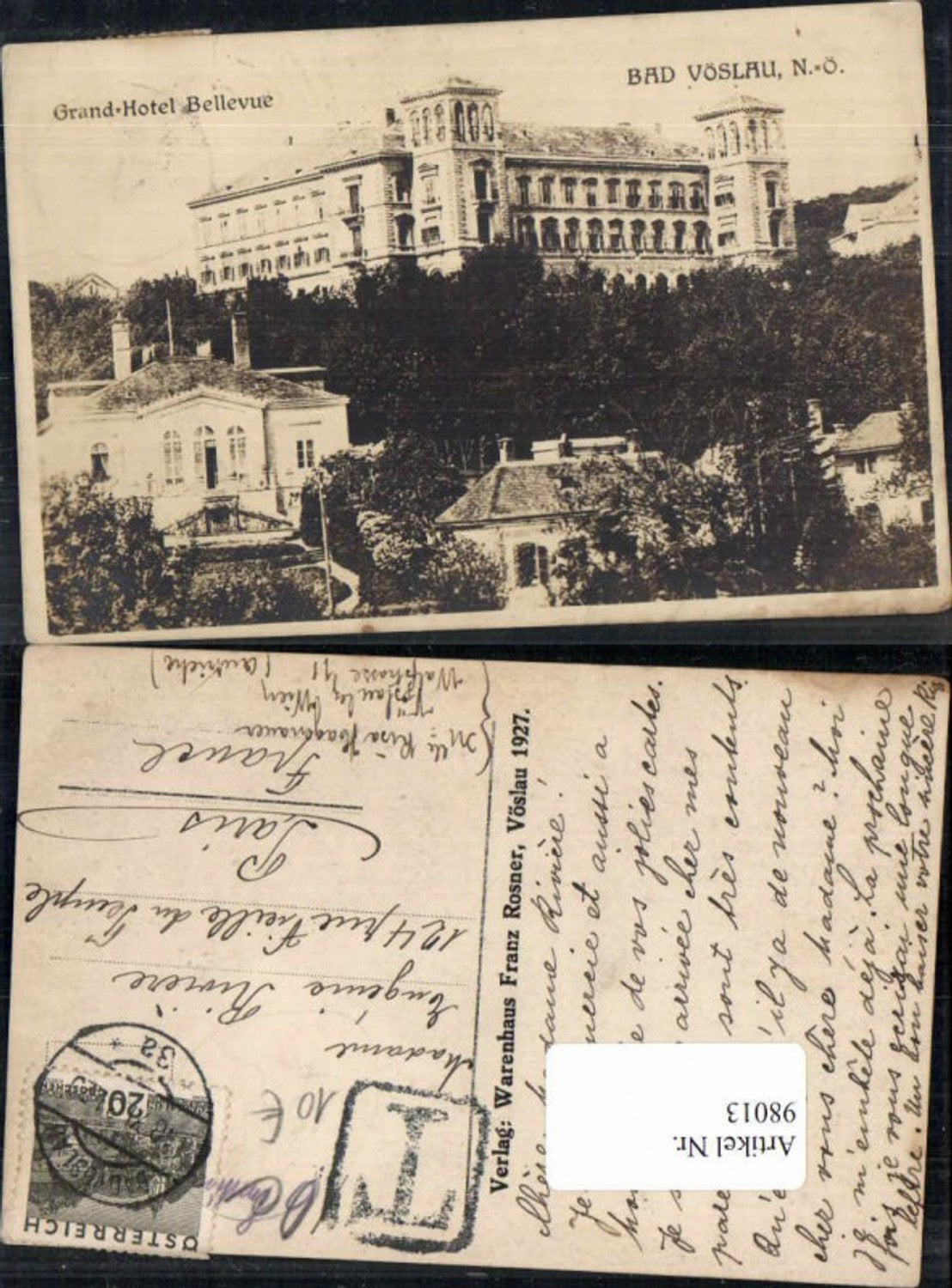 98013,Bad Vöslau Grand Hotel Bellevue 1927