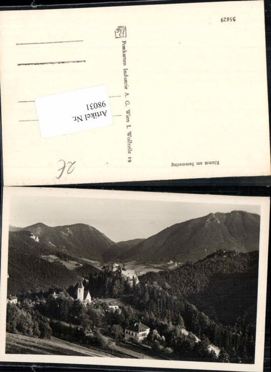 98031,Klamm am Semmering 1930