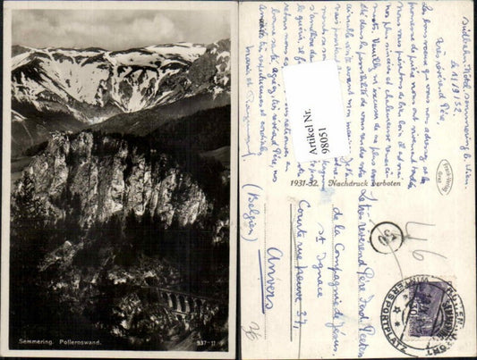 98051,Semmering Semmeringbahn Polleroswand Viadukt