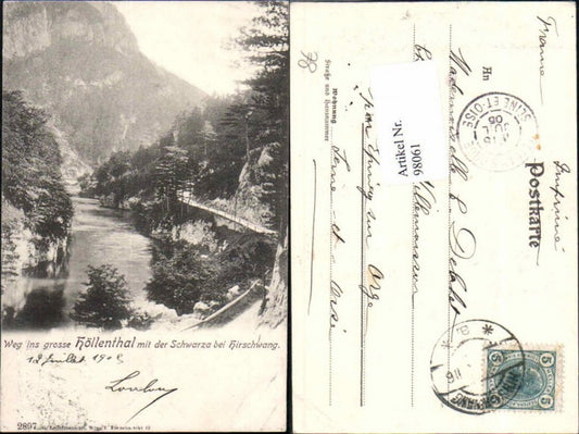 98061,Höllenthal Schwarza Hirschwang Nasswald 1901