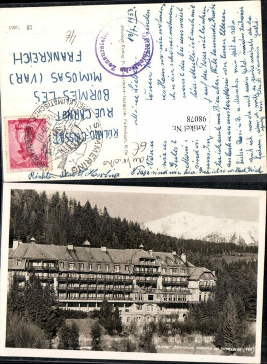 98078,Semmering Kurhaus m. Schneeberg