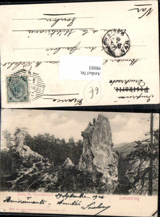98083,Semmering Zinnen d. Weinzettelwand 1905