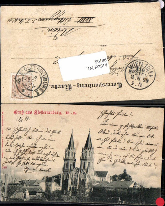 98106,Gruss aus Klosterneuburg b. Wien 1898