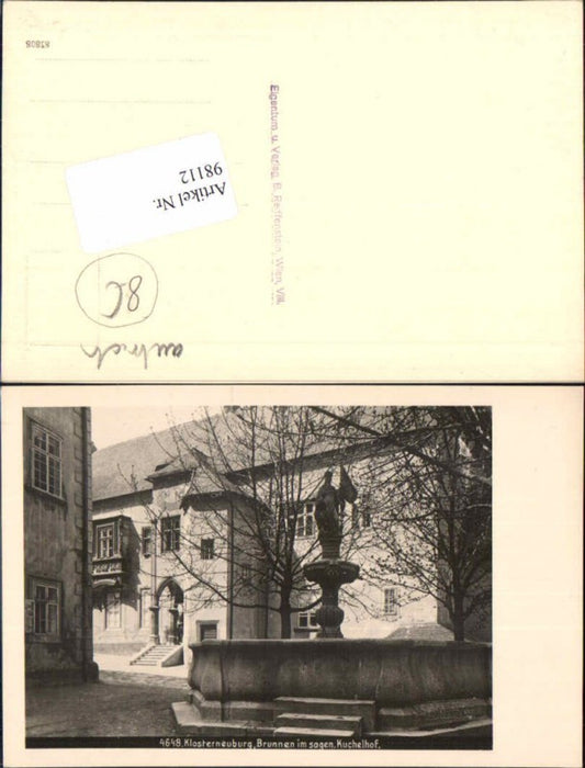 98112,FotoAK Klosterneuburg b. Wien Brunnen Kuchelhof