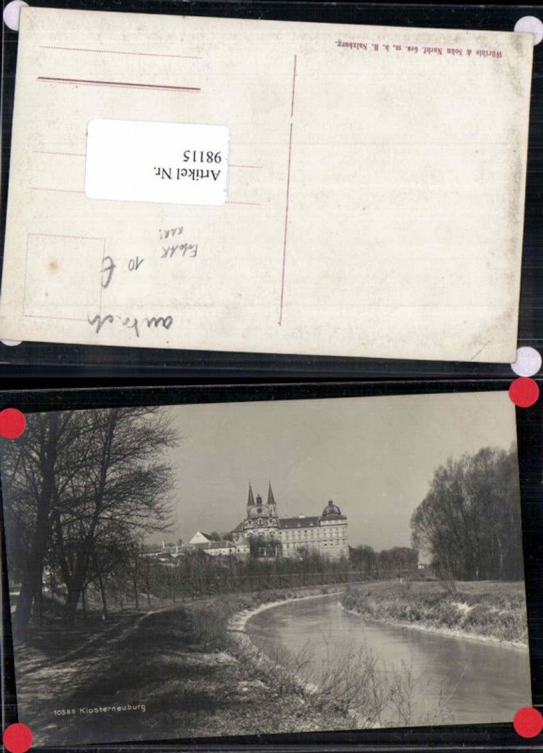 98115,RARE FotoAK Klosterneuburg Wegpartie am Ufer