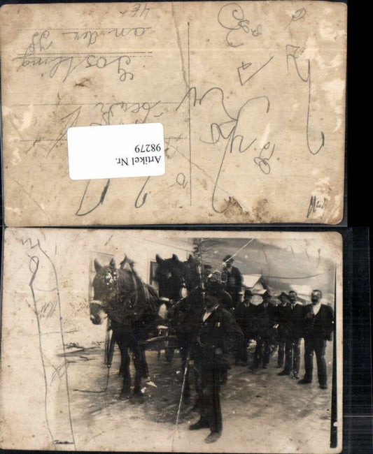 98279,Unikat FotoAK Gösting a.d. Ybbs Kutsche Männer