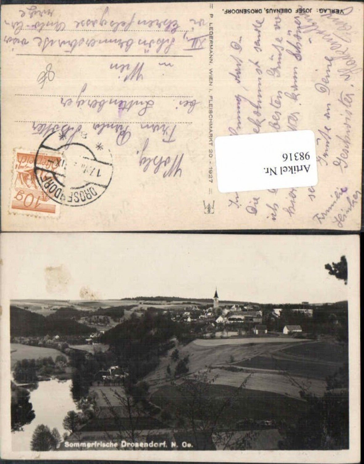 98316,Drosendorf Ortsrand 1927