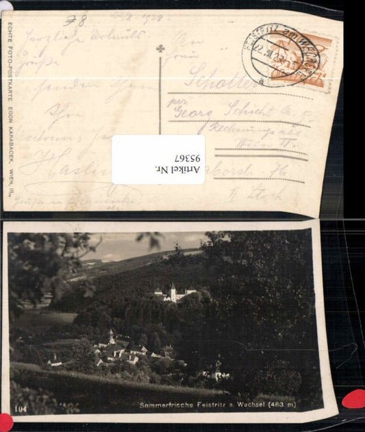 95367,Sommerfrische Feistritz am Wechsel 1923