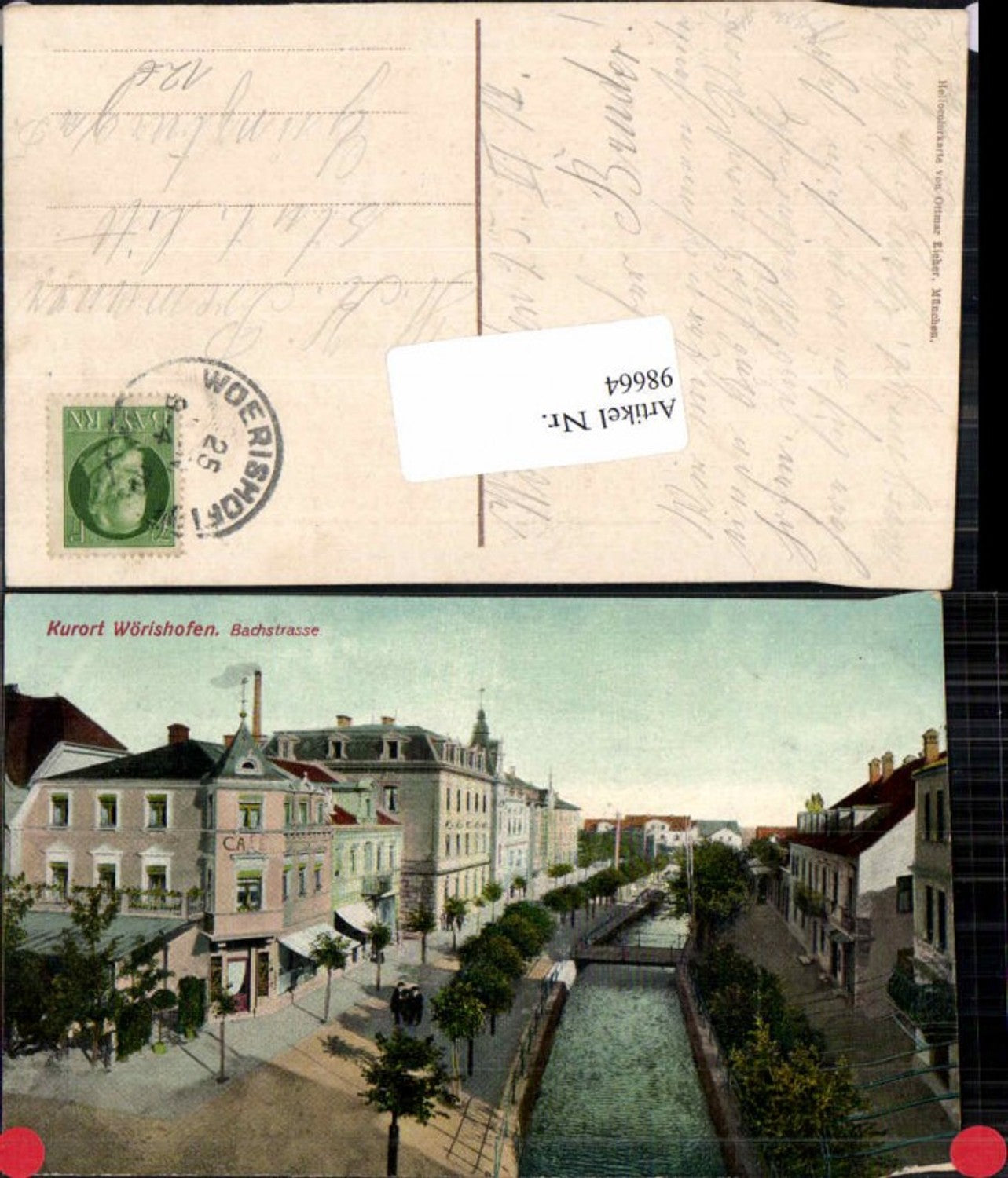 98664,Wörishofen Bachstrasse Partie 1915 Cafe Gasthaus