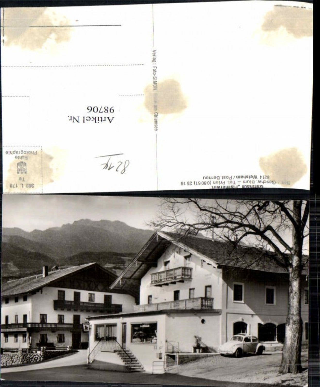 98706,Weisham bei Bernau Prien Gasthaus VW KÄFER Oldtimer