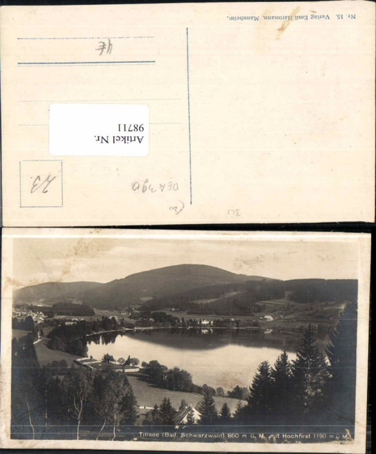 98711, Titisee Neustadt Schwarzwald 1930