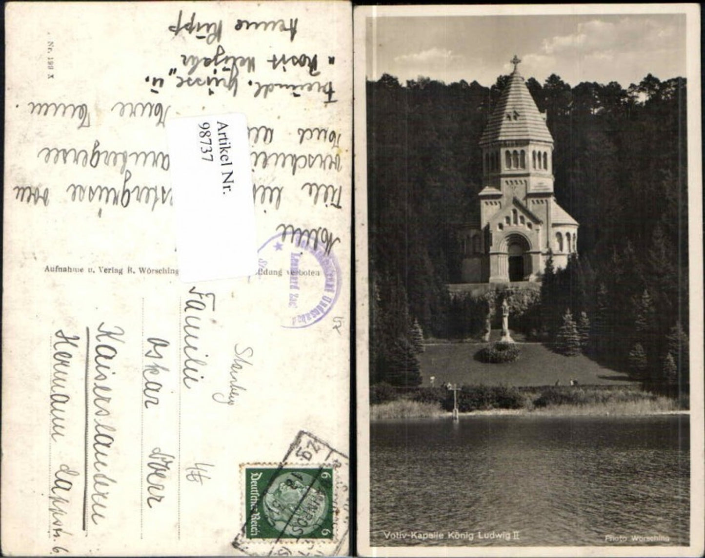 98737,Starnberg Votiv Kapelle König Ludwig Bahnpost Zg 18
