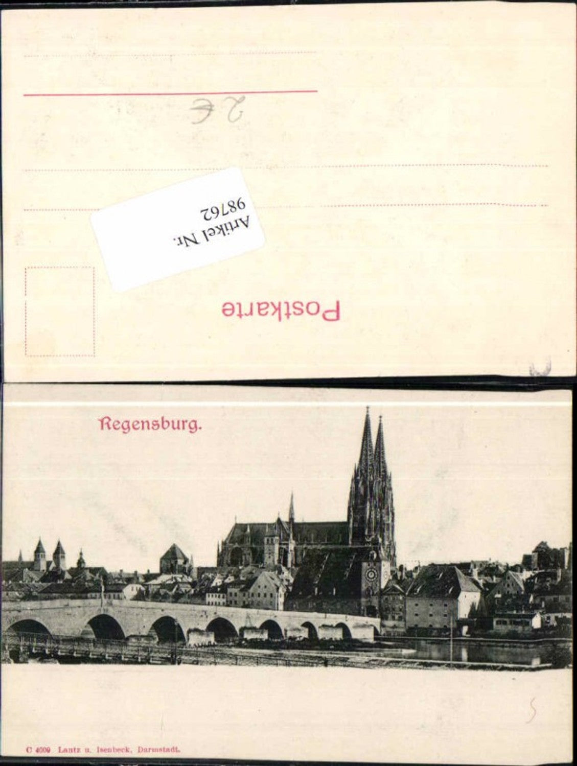 98762,Regensburg Partie zum Dom 1900 Brücke