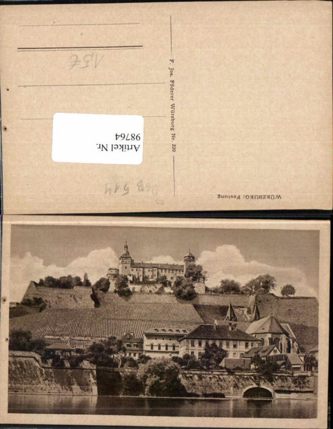 98764, Würzburg Castle with houses