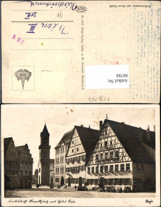 98788,Dinkelsbühl Marktplatz Hotel Rose 1935