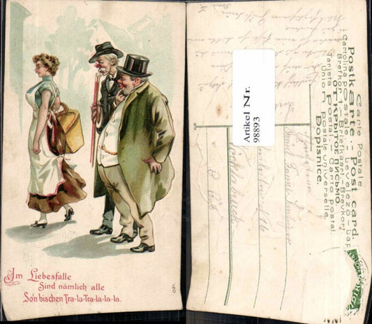 98893,Präge AK Scherzkarte Juxkarte Liebesfalle