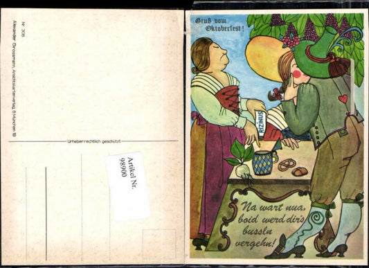 98900,Scherzkarte Juxkarte Schwiegermutter Brezel Kuss