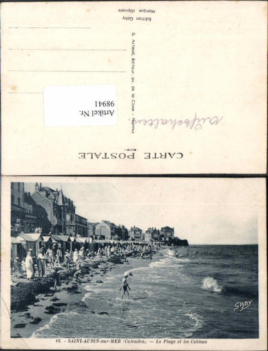 98941,Saint Aubin sur Mer Calvados La Plage et les Cabines
