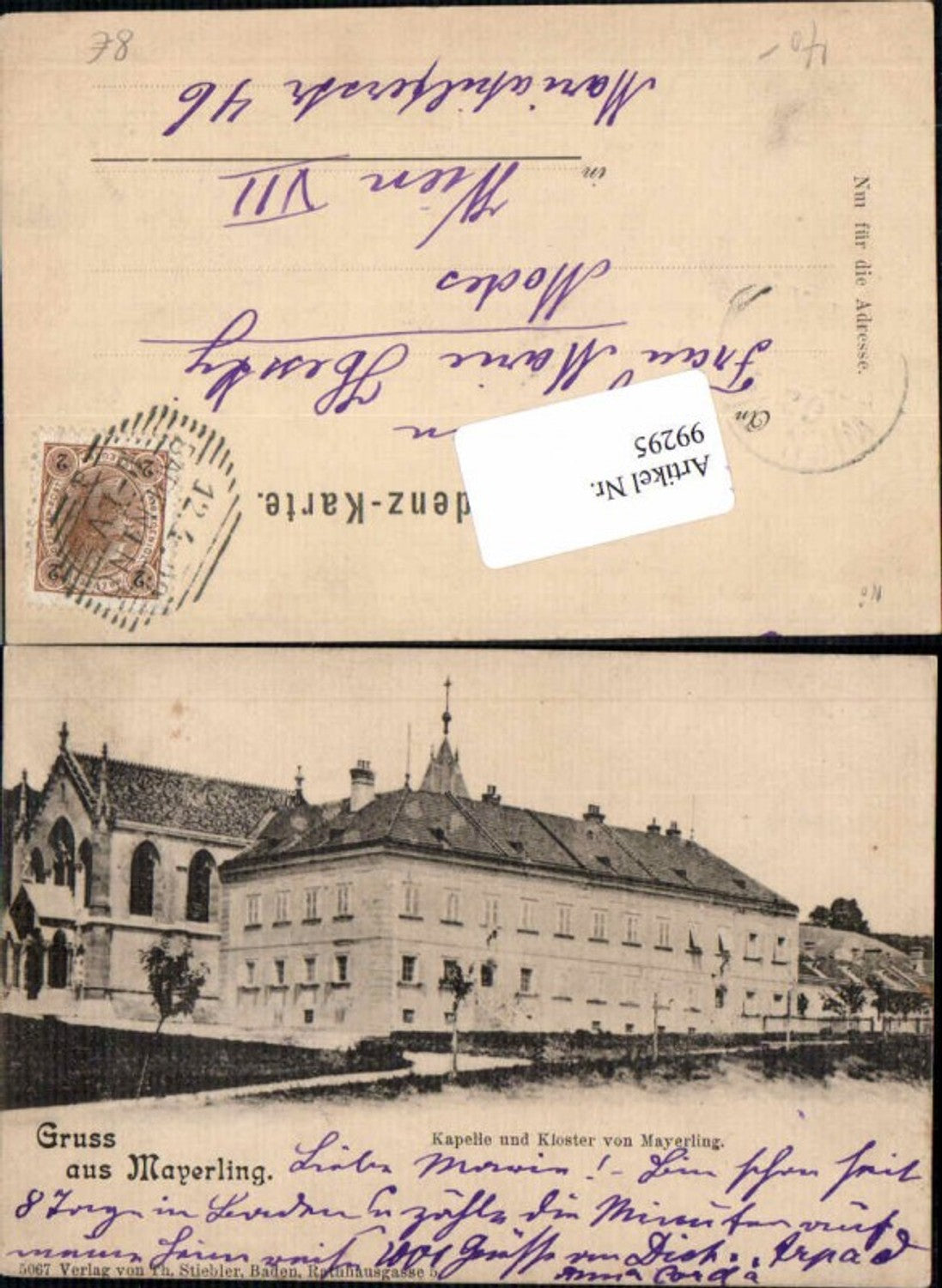 99295,Gruss aus Mayerling b. Alland Baden 1898