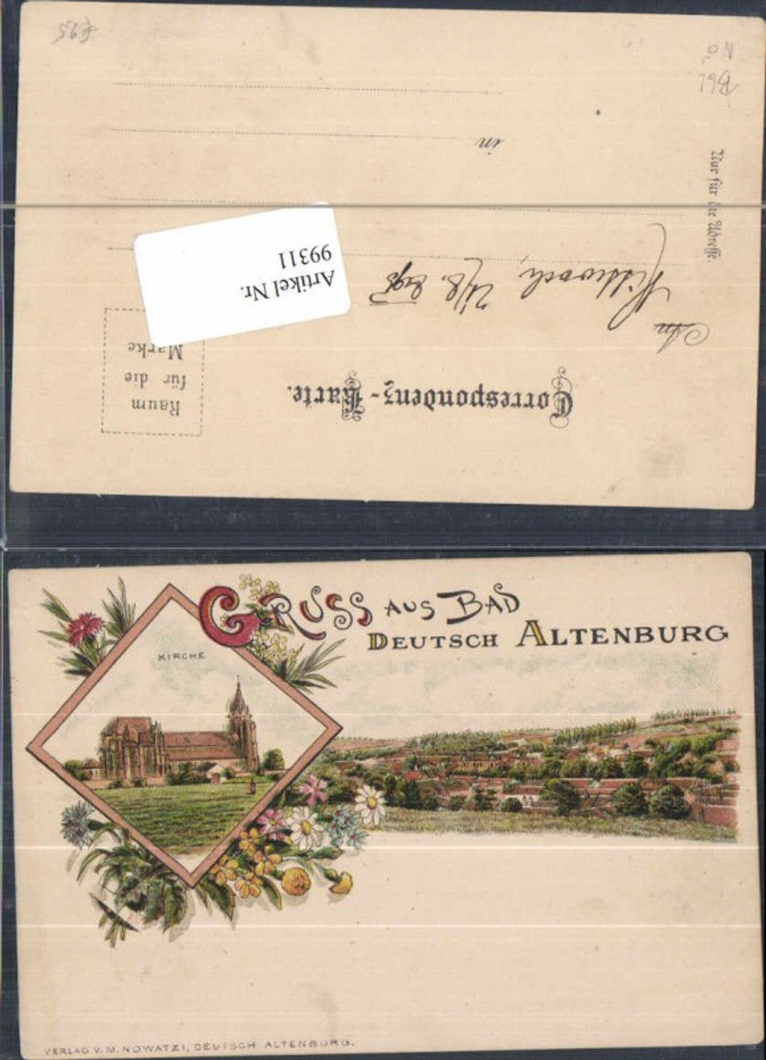 99311,Tolle Litho Gruss aus Deutsch Altenburg Carnuntum Kirche 1895